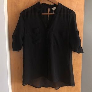 Black sheer blouse Dynamite